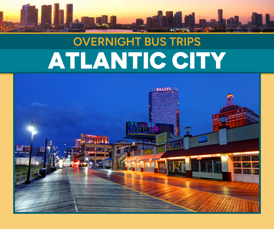 Atlantic City boardwalk at night