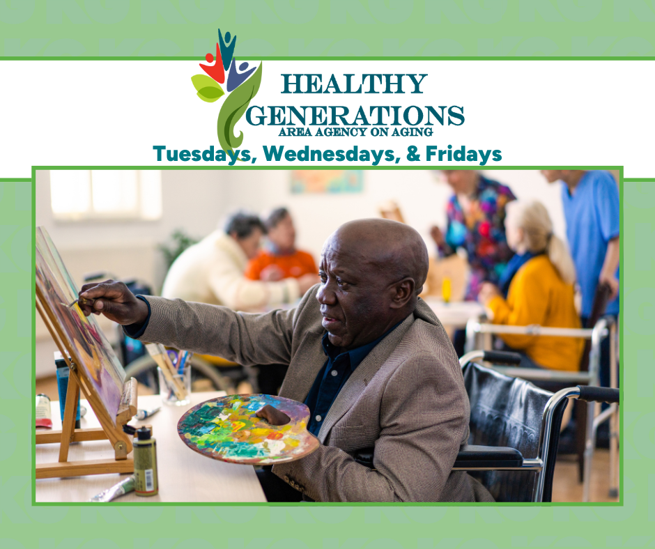 Photo of a senior citizen painting