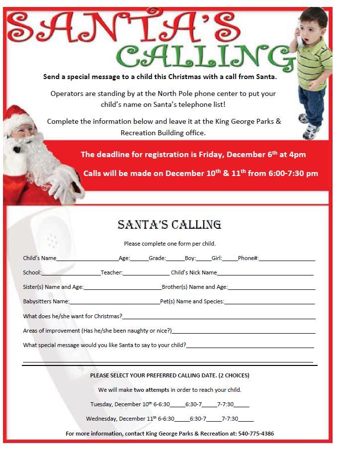 2019 Santa Calling