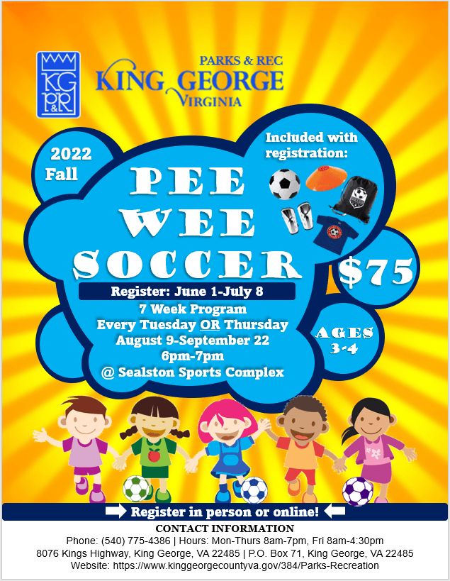 2022 Fall Pee Wee Soccer Flyer Photo
